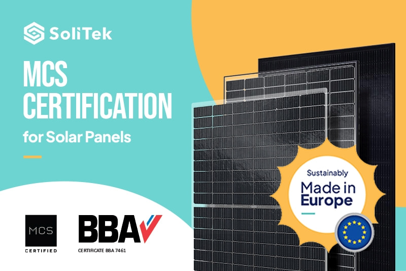 SoliTek Receives MCS Certification for selection of Glass-Glass Solar Panels